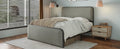 Modern Metal Bed Frame With Curved Upholstered Headboard And Footboard Bed With Under Bed Storage, Heavy Duty Metal Slats, Full Size, Grey Grey Metal Modern Metal