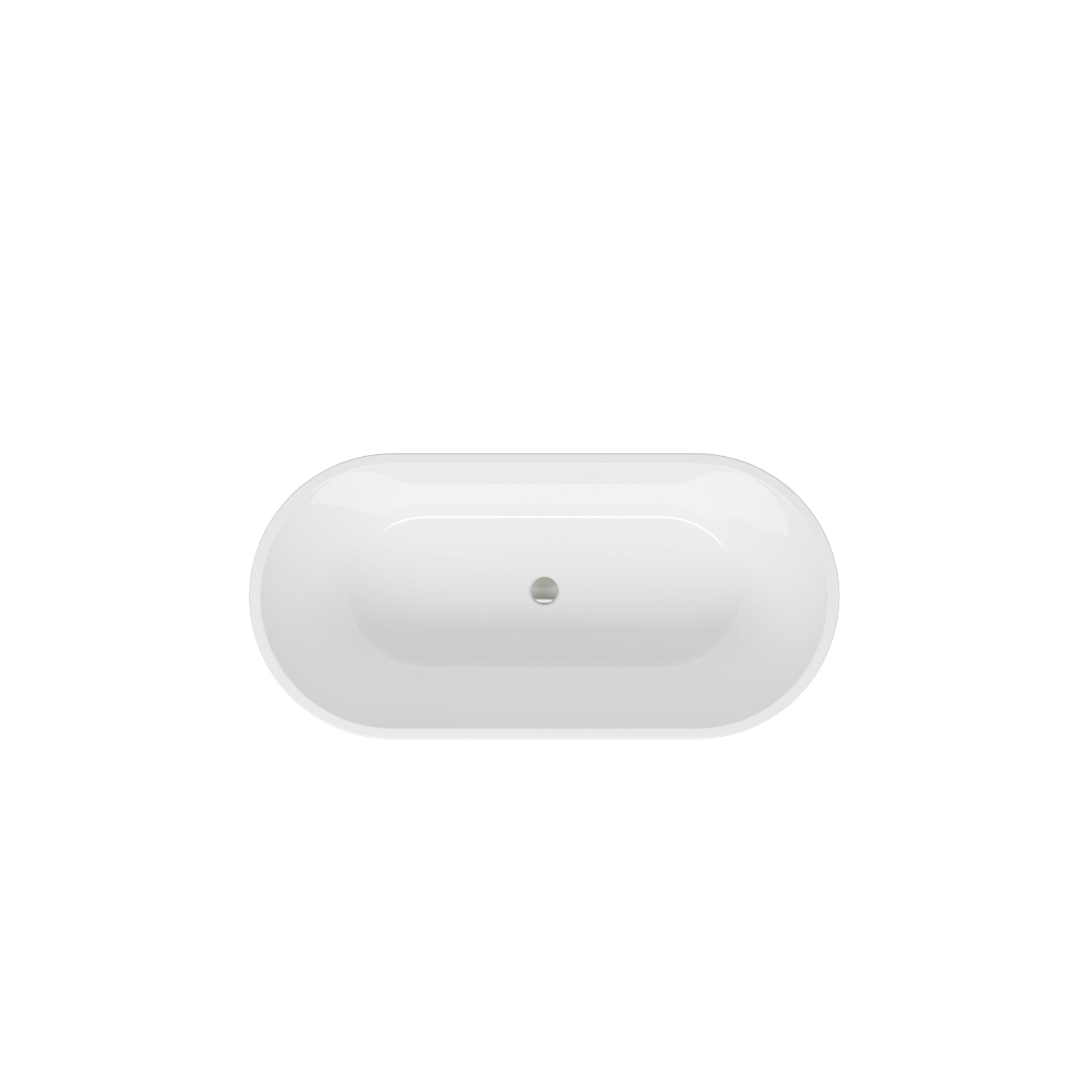 59'' Glossy Acrylic Freestanding Soaking Bathtub With Integrated Slotted Overflow And Brushed Nickel Toe Tap Drain, Cupc Certified, 02138 Bn Glossy White Oval Bathroom Freestanding Tubs Polished 59 61 In Contemporary Soaking Center Acrylic Acrylic