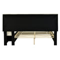 Full Size Upholstered Platform Bed With Lateral Storage Compartments And Thick Fabric, Velvet, Beige Beige Velvet