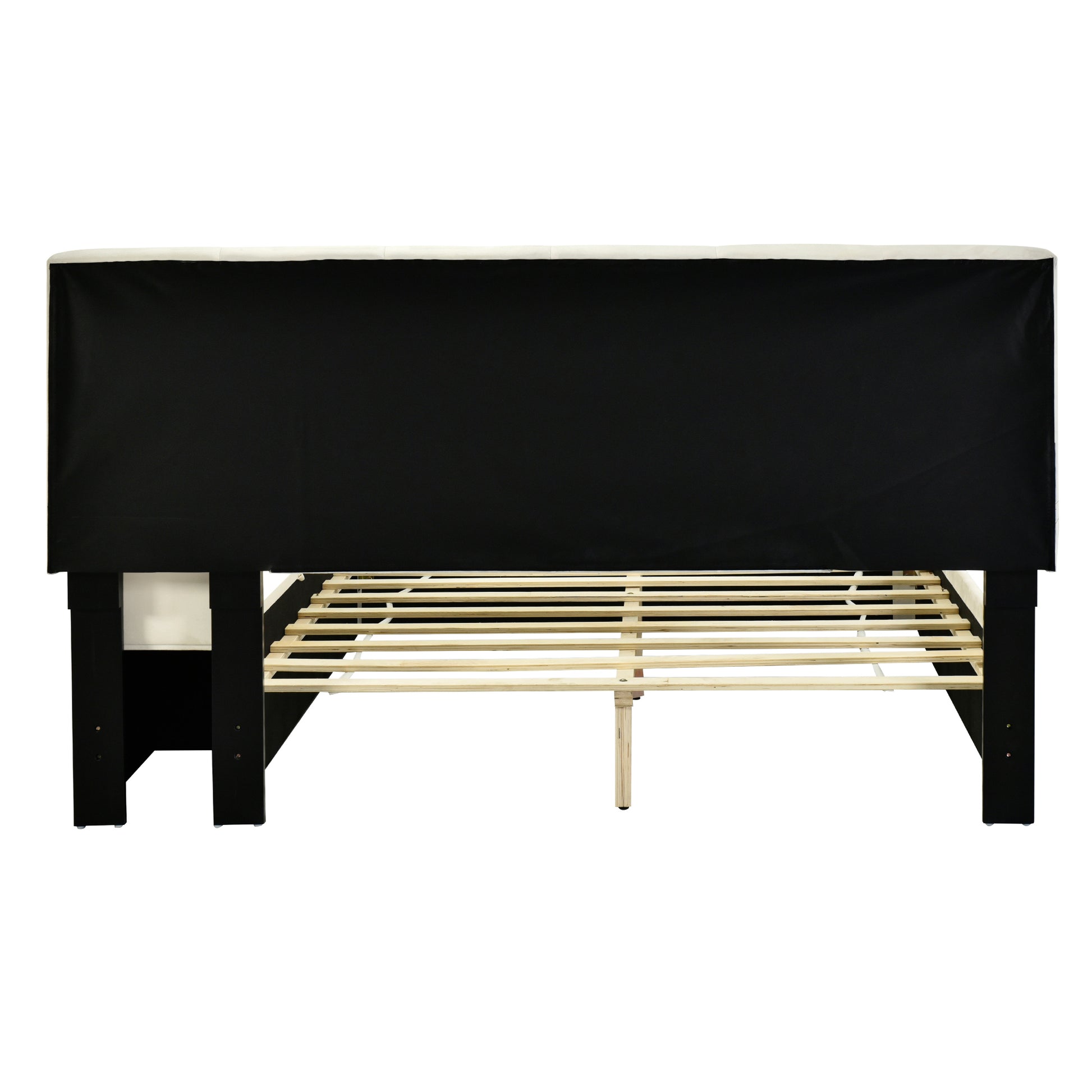 Full Size Upholstered Platform Bed With Lateral Storage Compartments And Thick Fabric, Velvet, Beige Beige Velvet