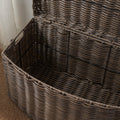 Joseph Rectangular Curve Resin Woven Wicker Trunk With Handles 24