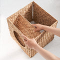 Water Hyacinth Woven Wicker Square Cat Bed Cave 13