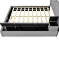 Queen Size Upholstered Platform Bed With Lateral Storage Compartments And Thick Fabric, Velvet, Gray Gray Velvet