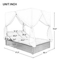 Outdoor Patio Wicker Sunbed Daybed With Cushions, Adjustable Seats Beige Rattan