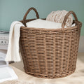 Joseph Round Cone Woven Resin Wicker Basket With Handles 16