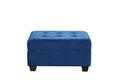 Omega Velvet Upholstery Contemporary Ottoman With Storage Made With Wood Navy Wood Primary Living Space Solid Blue Tufted Navy Velvet Velvet Medium Soft Contemporary Rectangle Internal Storage Wood Velvet