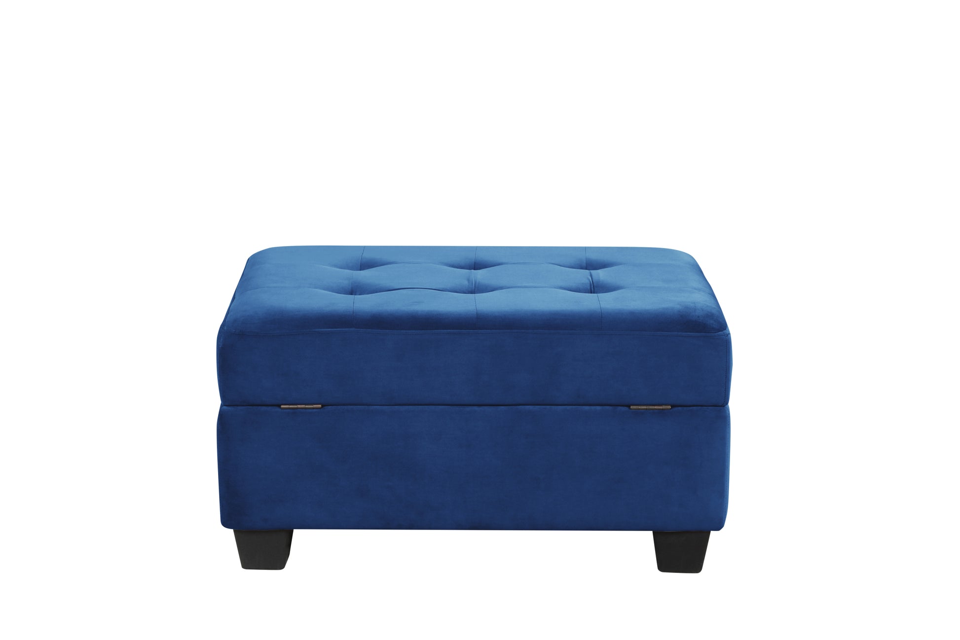 Omega Velvet Upholstery Contemporary Ottoman With Storage Made With Wood Navy Wood Primary Living Space Solid Blue Tufted Navy Velvet Velvet Medium Soft Contemporary Rectangle Internal Storage Wood Velvet