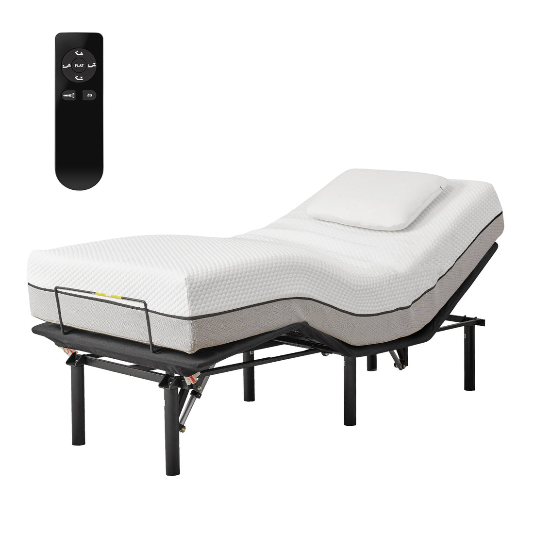 Adjustable Bed Base,Bed Frame With Head And Foot Incline,Anti Snore, Wireless Control, Txl Twin Xl Antique Black Steel