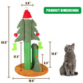 32'' Cat Scratching Post, Tall Christmas Tree Cat Scratcher With 3 Posts And Cute Dangling Teaser Balls, Natural Sisal Rope Cat Toys For Kitty And Adult Cats Green Cat Paper