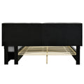 Queen Size Upholstered Platform Bed With Lateral Storage Compartments And Thick Fabric, Velvet, Gray Gray Velvet