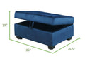 Omega Velvet Upholstery Contemporary Ottoman With Storage Made With Wood Navy Wood Primary Living Space Solid Blue Tufted Navy Velvet Velvet Medium Soft Contemporary Rectangle Internal Storage Wood Velvet