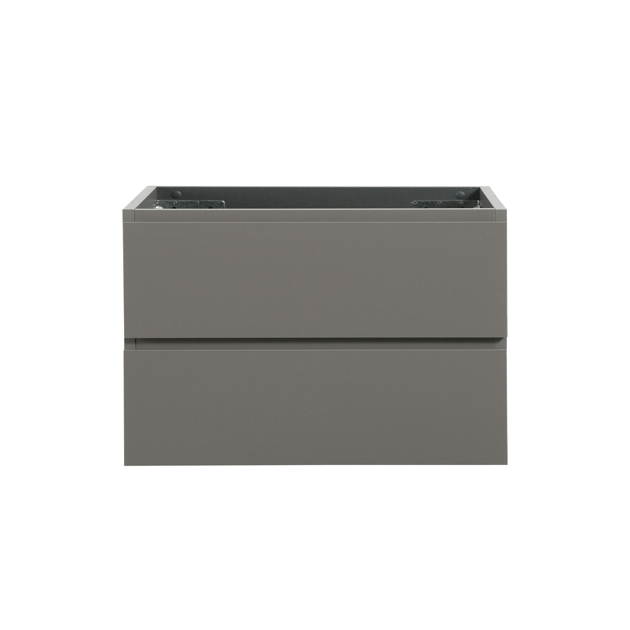 Alice 30W 102,Wall Mount Cabinet Without Basin, Gray Color, With Two Drawers, Pre Assembled White Gray Mdf