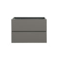 Alice 30W 102,Wall Mount Cabinet Without Basin, Gray Color, With Two Drawers, Pre Assembled White Gray Mdf