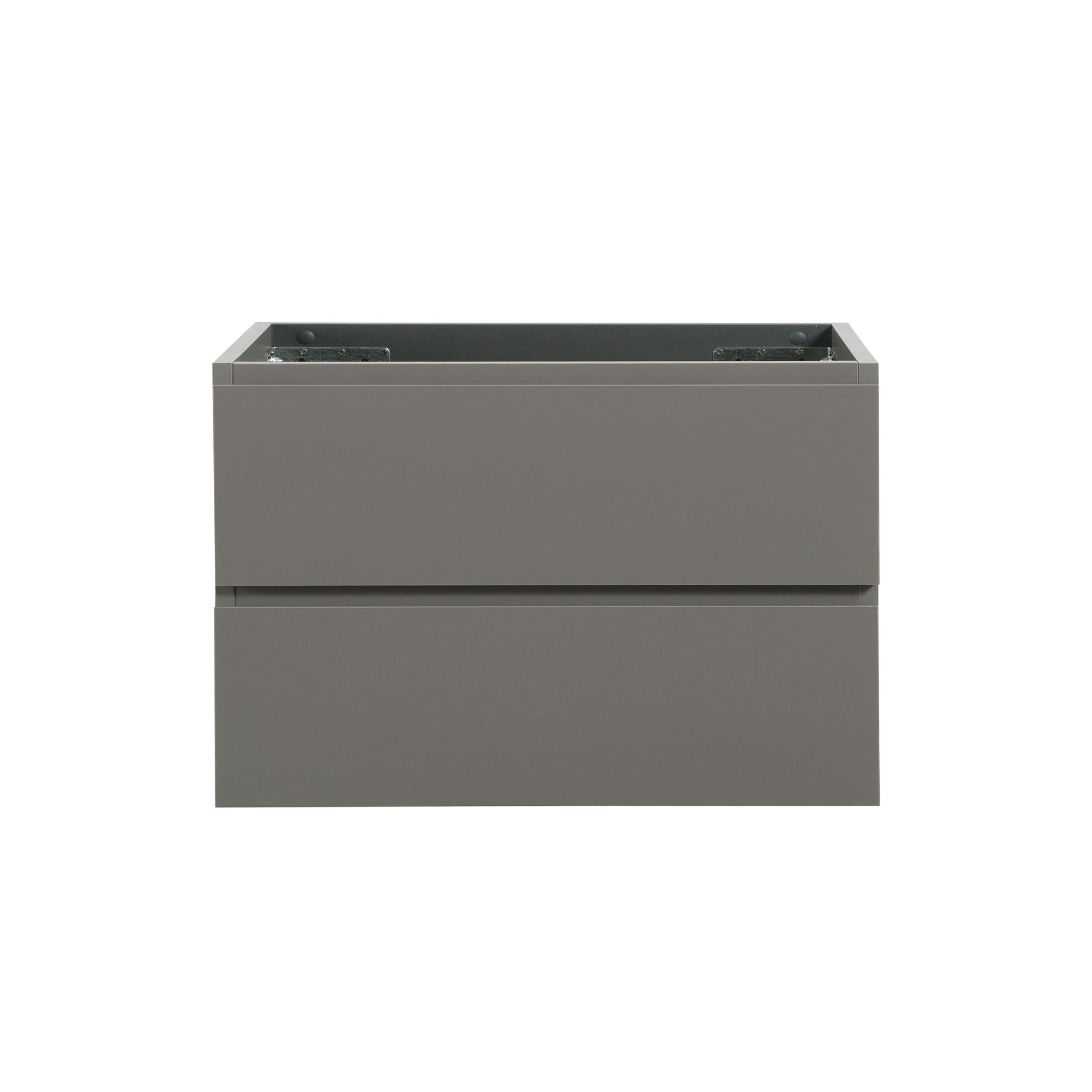 Alice 30W 102,Wall Mount Cabinet Without Basin, Gray Color, With Two Drawers, Pre Assembled White Gray Mdf