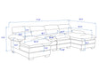 U Shaped Profile Sofa, Including Two Single Seats And Two Chaise, Modular Sofa, Chenille Sofa,White White Foam Polyester 4 Seat