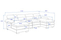 U Shaped Profile Sofa, Including Two Single Seats And Two Chaise, Modular Sofa, Chenille Sofa,Grey Grey Foam Polyester 4 Seat