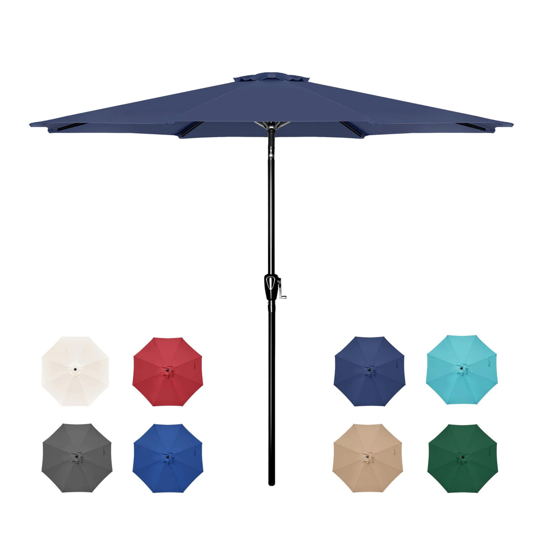 Patio Umbrella Outdoor Table Market Yard Umbrella Dark Blue Manual Garden & Outdoor Uv Resistant Umbrellas Stainless Steel