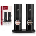 Electric Salt And Pepper Grinder Set, One Hand Adjustable Coarseness, Battery Powered With Stand, Seasoning Tools For Kitchen, Dining Or Gifts, Black Black Plastic