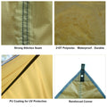 Camping Tarp Waterproof, Hammock Rain Fly Lightweight, Backpack Tarp Portable, Multifunctional Tent Tarp For Camping, Emergency Shelter Tarp, Uv Protection, 210T Polyester, 11.8 X 9.5 Ft, Beige Beige Manual Garden & Outdoor Water Resistant Portable