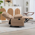 Large Manual Recliner Chair In Fabric For Living Room, Yellow Yellow Polyester Manual Handle Metal Primary Living Space Medium Firm Cushion Back Heavy Duty American Design Pine Pillow Top Arms Fiber Foam And Polyester Fiber Pad Fabric