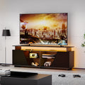 Gaming Tv Stand For Ps5 With Power Outlet,For Tvs 75 Inch And Below,Led Entertainment Center,Suitable For Living Room,Bedroom Black Primary Living Space 60 69 Inches 70 79 Inches Modern 75 Inches Mdf