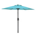 7.5Ft Patio Outdoor Table Market Yard Umbrella With Push Button Tilt Crank, 6 Sturdy Ribs For Garden, Deck, Backyard, Pool, Turquoise Turquoise Manual Garden & Outdoor High Wind Resistant Umbrellas