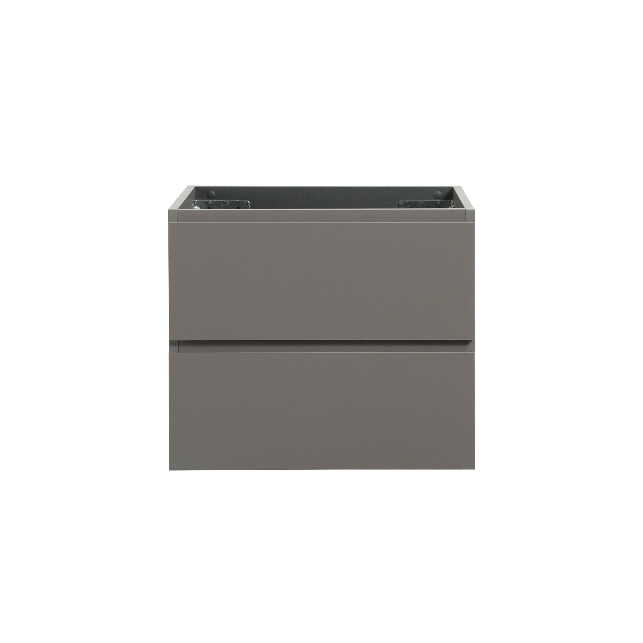 Alice 24W 102,Wall Mount Cabinet Without Basin, Gray Color, With Two Drawers, Pre Assembled Gray Bathroom Modern Particle Board