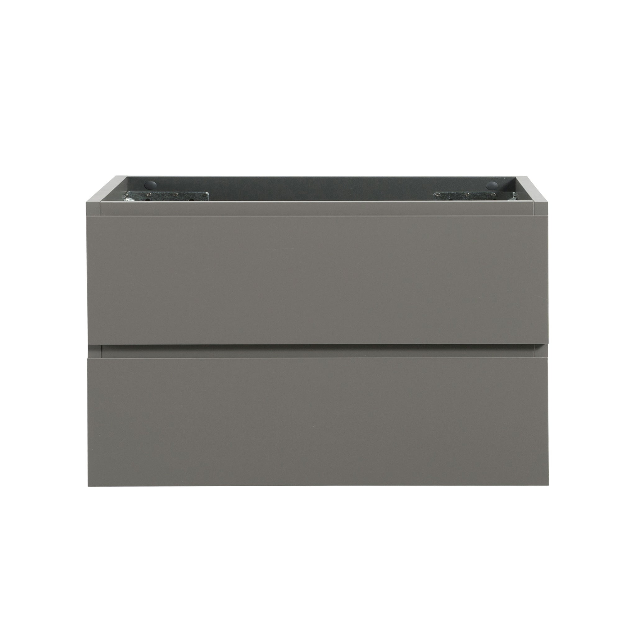 Alice 36W 102,Wall Mount Cabinet Without Basin,Gray Color, With Two Drawers, Pre Assembled White Gray Mdf