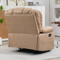 Large Manual Recliner Chair In Fabric For Living Room, Yellow Yellow Polyester Manual Handle Metal Primary Living Space Medium Firm Cushion Back Heavy Duty American Design Pine Pillow Top Arms Fiber Foam And Polyester Fiber Pad Fabric