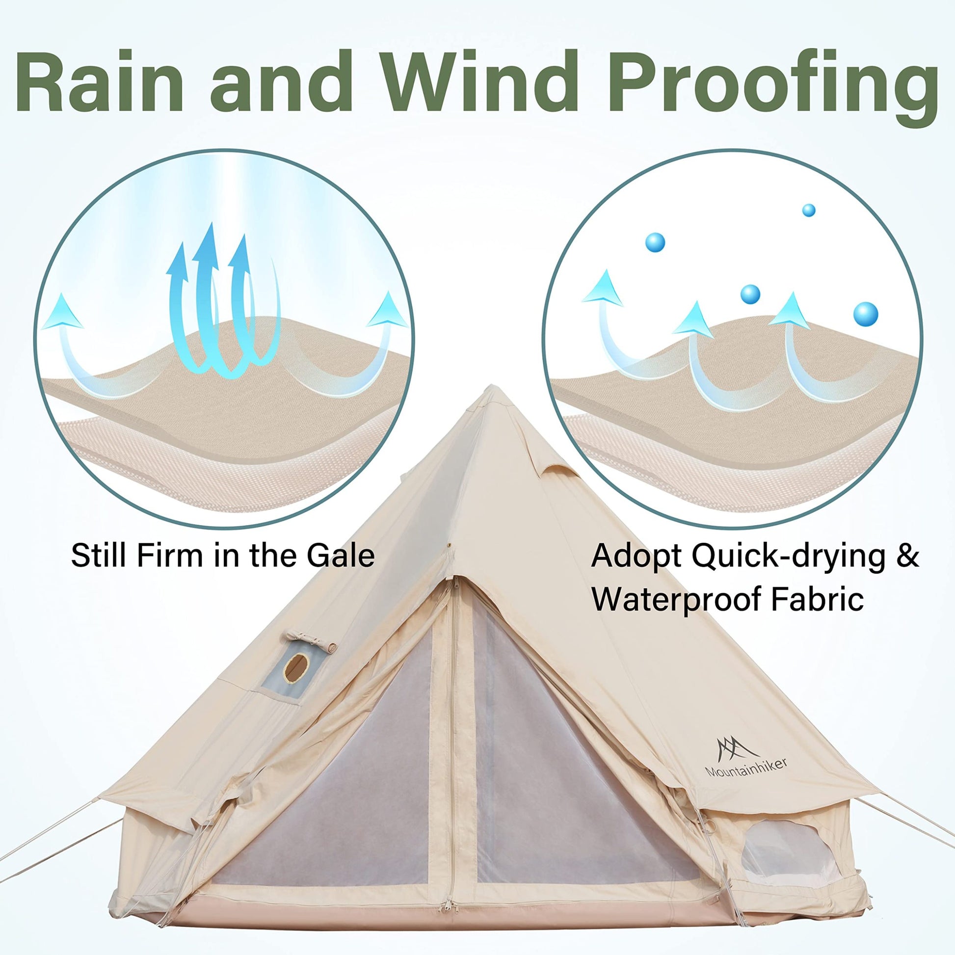 4 5 Person Mongolian Tent, Glamping Tent With Cool Ventilation Mosquito Net Doors & Windows, Outdoor Waterproof Oxford Yurt Tent Dome Tent For Family Camping Party, 11''X118''X98'' Yellow Garden & Outdoor Water Resistant Portable Steel