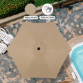 7.5Ft Patio Outdoor Table Market Yard Umbrella With Push Button Tilt Crank, 6 Sturdy Ribs For Garden, Deck, Backyard, Pool, Tan Tan Manual Garden & Outdoor High Wind Resistant Umbrellas Stainless