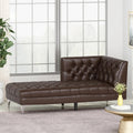 Chaise Lounge Dark Brown Pu Leather