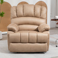 Large Manual Recliner Chair In Fabric For Living Room, Yellow Yellow Polyester Manual Handle Metal Primary Living Space Medium Firm Cushion Back Heavy Duty American Design Pine Pillow Top Arms Fiber Foam And Polyester Fiber Pad Fabric