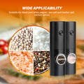 Electric Salt And Pepper Grinder Set, One Hand Adjustable Coarseness, Battery Powered With Stand, Seasoning Tools For Kitchen, Dining Or Gifts, Black Black Plastic