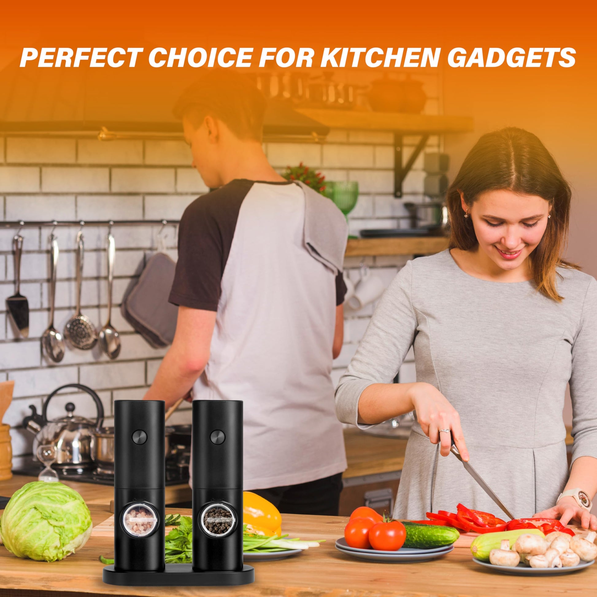 Electric Salt And Pepper Grinder Set, One Hand Adjustable Coarseness, Battery Powered With Stand, Seasoning Tools For Kitchen, Dining Or Gifts, Black Black Plastic