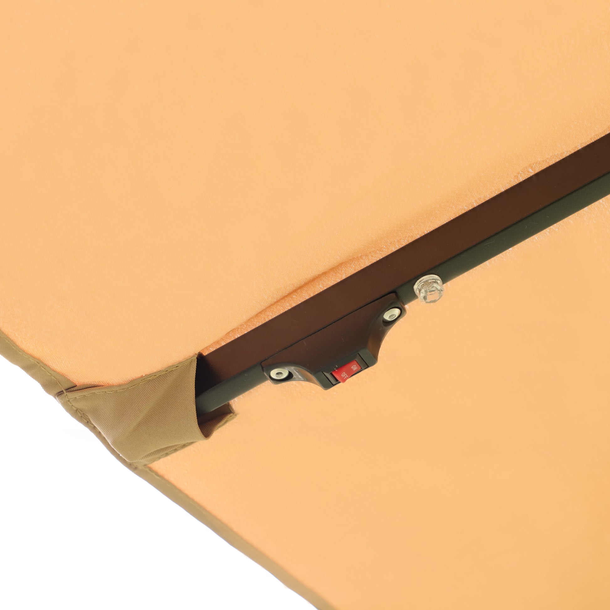 15X9Ft Large Double Sided Rectangular Outdoor Twin Patio Market Umbrella With Light And Base Taupe Taupe Metal