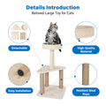 Cat Tree With Sisal Covered Scratching Post, 31.8 Inches Cat Tower With Plush Perchesfor Indoor Cats,15.7 X 31.8 Inches, Furniture Protect,Beige Brown Cat Paper