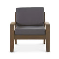 Grenada Club Chair Grey Wood Waterproof Fabric