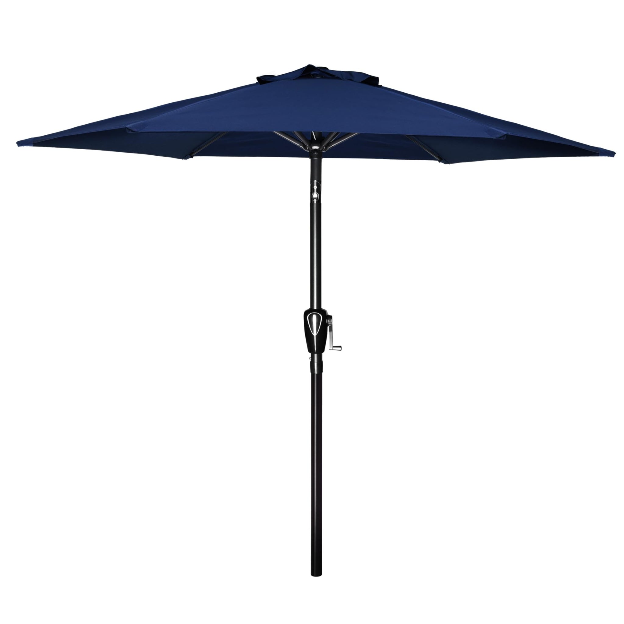 7.5Ft Patio Outdoor Table Market Yard Umbrella With Push Button Tilt Crank, 6 Sturdy Ribs For Garden, Deck, Backyard, Pool, Dark Blue Dark Blue Manual Garden & Outdoor High Wind Resistant Umbrellas Stainless Steel