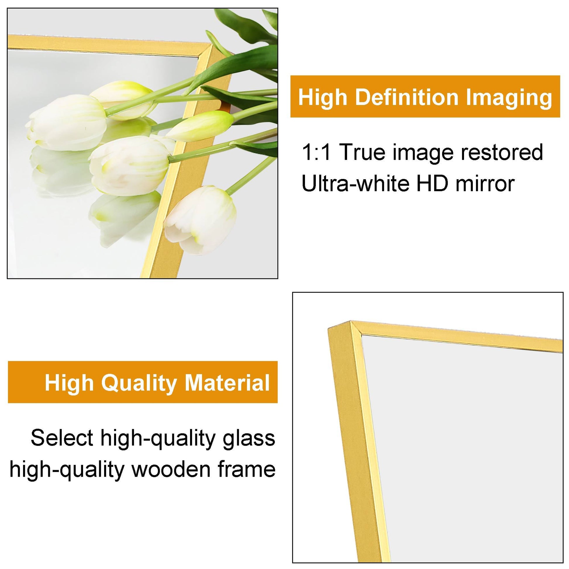 The 4Rd Generation Aluminum Alloy Metal Frame Wall Mounted Full Body Mirror, Bathroom Makeup Mirror, Bedroom Entrance, Decorative Mirror, Quality Upgrade, 48 "* 13.8" Transparent Glass