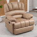 Large Manual Recliner Chair In Fabric For Living Room, Yellow Yellow Polyester Manual Handle Metal Primary Living Space Medium Firm Cushion Back Heavy Duty American Design Pine Pillow Top Arms Fiber Foam And Polyester Fiber Pad Fabric