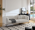 Wks2 White Sofa, Equipped With 2 Throw Pillows, Can Be Placed In The Studio, Living Room, Attic Multiple Scenes, Size 89.37* 35.43* Height 28.74 Inches White Fabric 3 Seat