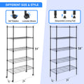 Heavy Duty 5 Tier Shelving Units Adjustable, Wire Shelf With 800 Lbs Capacity 160 Per Shelf , 24