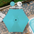 7.5Ft Patio Outdoor Table Market Yard Umbrella With Push Button Tilt Crank, 6 Sturdy Ribs For Garden, Deck, Backyard, Pool, Turquoise Turquoise Manual Garden & Outdoor High Wind Resistant Umbrellas