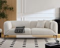 Wks2 White Sofa, Equipped With 2 Throw Pillows, Can Be Placed In The Studio, Living Room, Attic Multiple Scenes, Size 89.37* 35.43* Height 28.74 Inches White Fabric 3 Seat