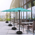 7.5Ft Patio Outdoor Table Market Yard Umbrella With Push Button Tilt Crank, 6 Sturdy Ribs For Garden, Deck, Backyard, Pool, Turquoise Turquoise Manual Garden & Outdoor High Wind Resistant Umbrellas