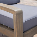 Grenada Club Chair Grey Wood Waterproof Fabric