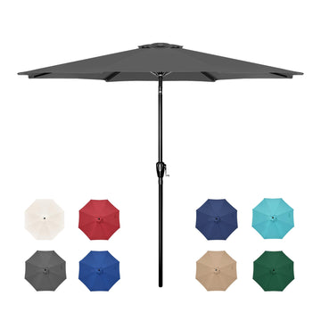 Patio Umbrella Outdoor Table Market Yard Umbrella Grey Manual Garden & Outdoor Uv Resistant Umbrellas Stainless Steel