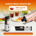 Gravity Electric Salt And Pepper Grinder Set, Adjustable Coarseness, Battery Powered With Led Light, One Hand Automatic Operation, Stainless Steel, Black Black Stainless Steel