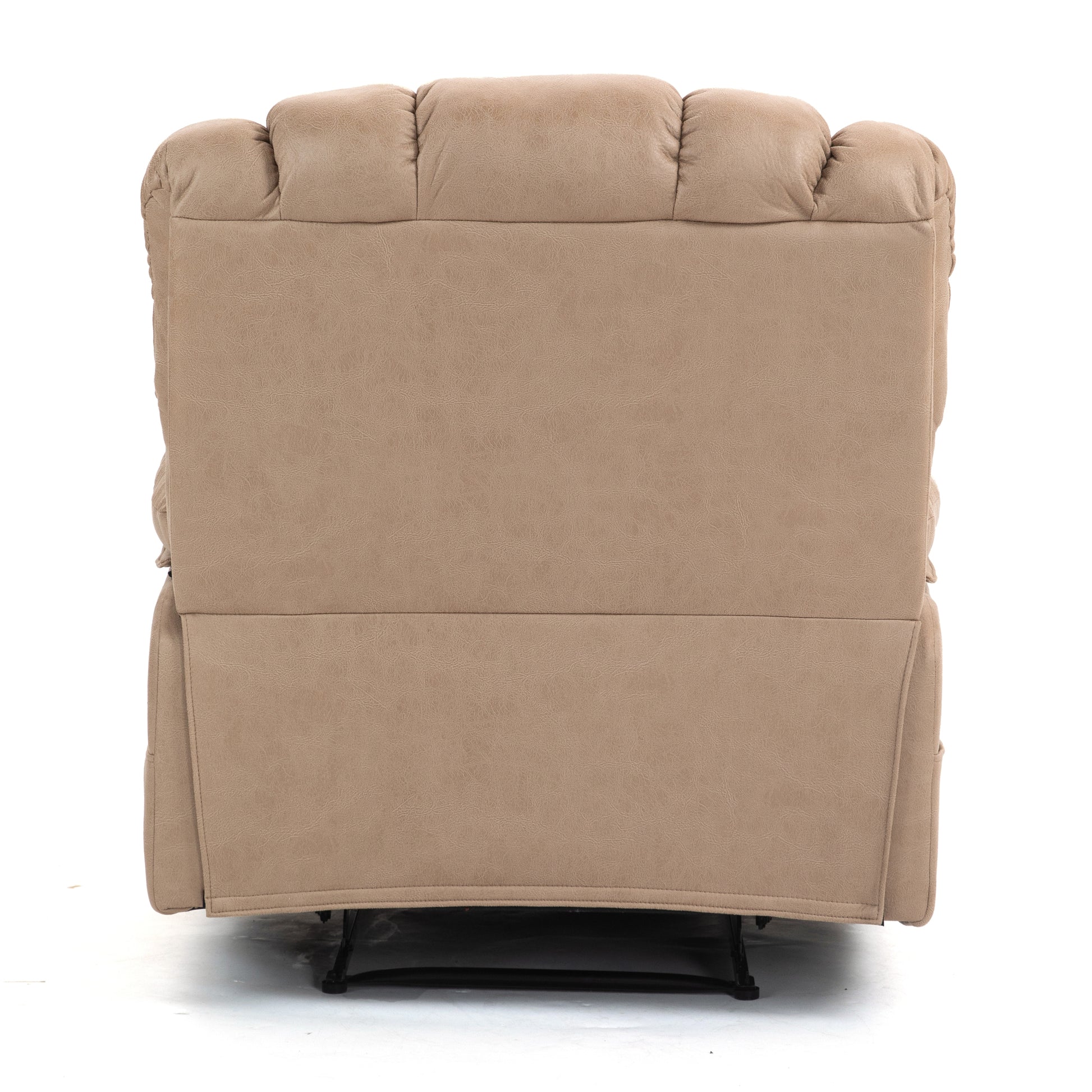 Large Manual Recliner Chair In Fabric For Living Room, Yellow Yellow Polyester Manual Handle Metal Primary Living Space Medium Firm Cushion Back Heavy Duty American Design Pine Pillow Top Arms Fiber Foam And Polyester Fiber Pad Fabric